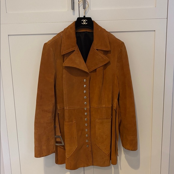 Classic Vintage Dark Tan Penny Lane Suede Jacket Coat Gassy Jack Style - Picture 2 of 6